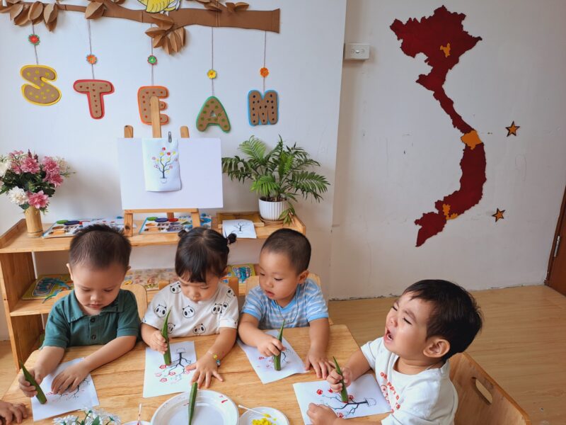 🎨 Bé tạo hình với đậu bắp - Ảnh 1