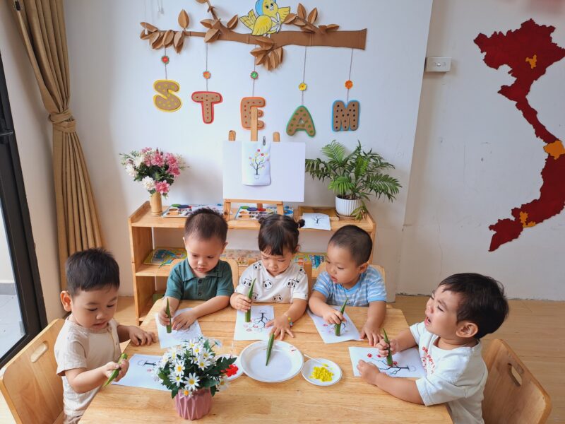 🎨 Bé tạo hình với đậu bắp - Ảnh 2